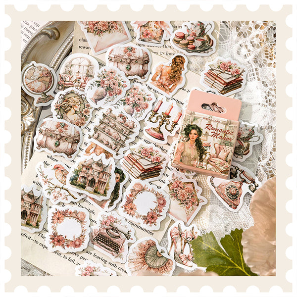 Conjunto de pegatinas retro de flores florecientes
