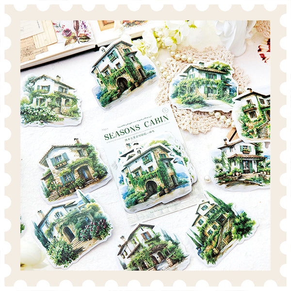 Gemütliches Cottages-Aufkleberpaket