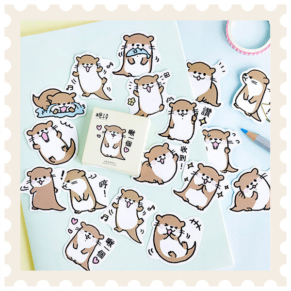 Lindo juego de pegatinas para diario de nutria