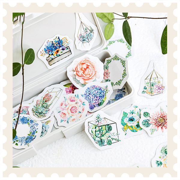 Vergängliches florales Poesie-Aufkleber-Set