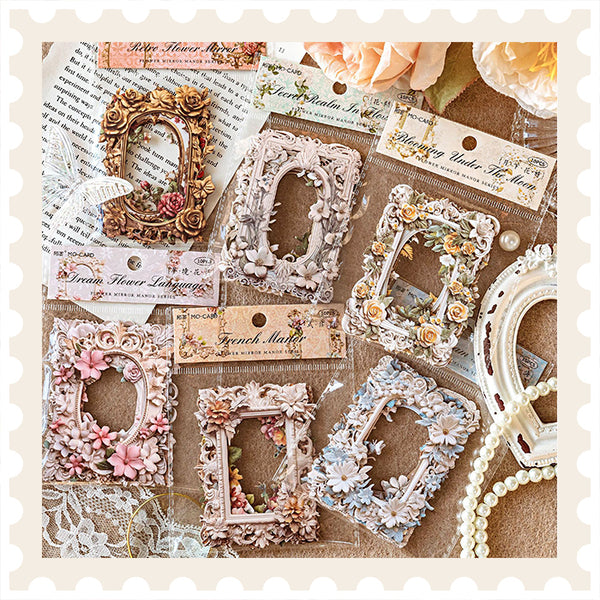 Papel para álbum de recortes con diseño de jardín con espejo floral