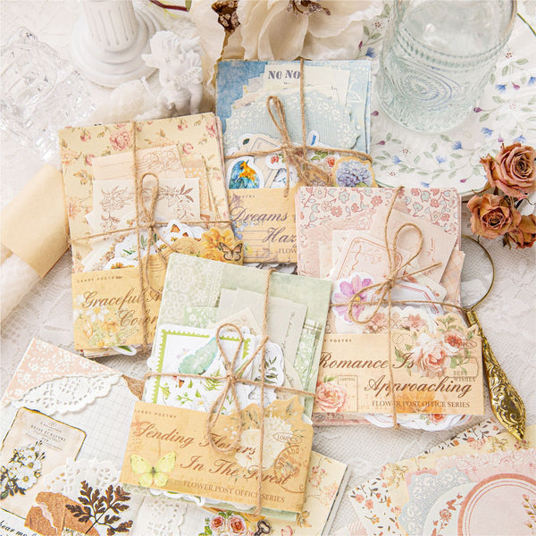 Papel para álbum de recortes con postales de flores
