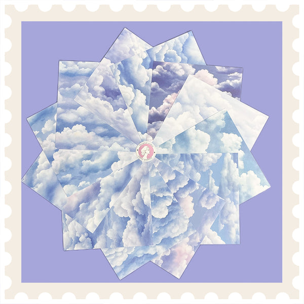 White Clouds Background Paper