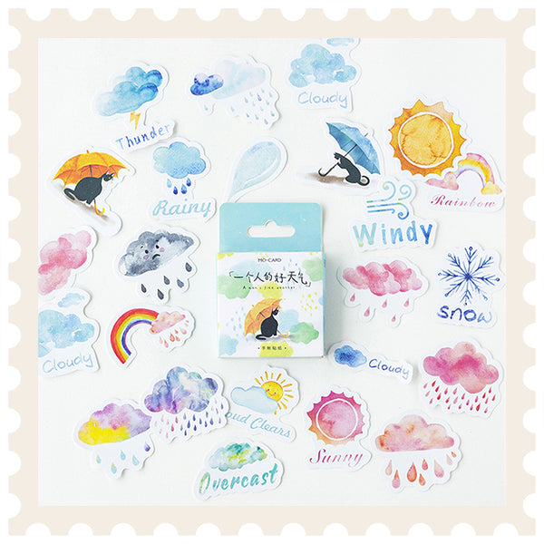 Conjunto de pegatinas individuales "Precioso clima"