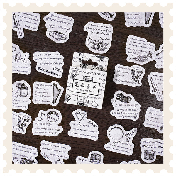 Juego de pegatinas de melodía y letras