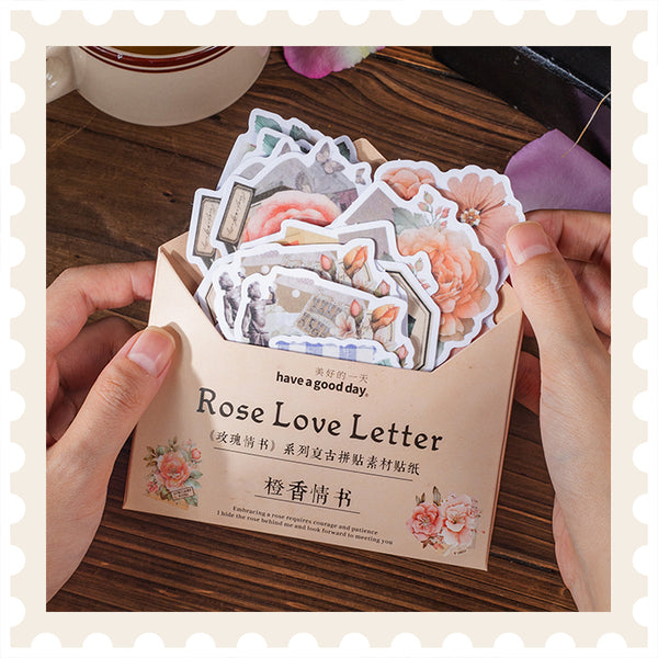 Paquete de pegatinas con letras de rosas