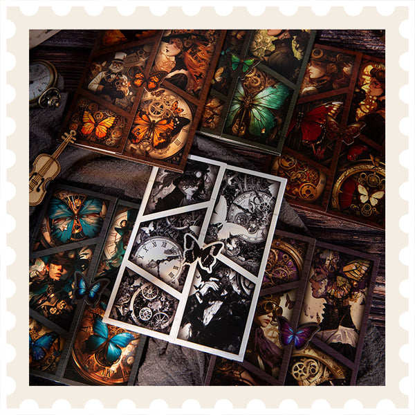 Papel para álbum de recortes con mariposas Steampunk