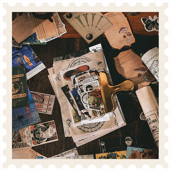 Papel de álbum de recortes con collage vintage para fiestas
