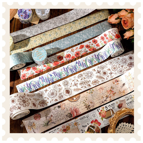 Cinta washi vintage floral del país de las maravillas