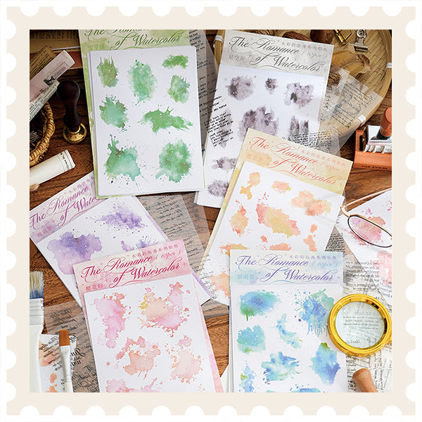 Aquarell-Romantik-Aufkleberpaket