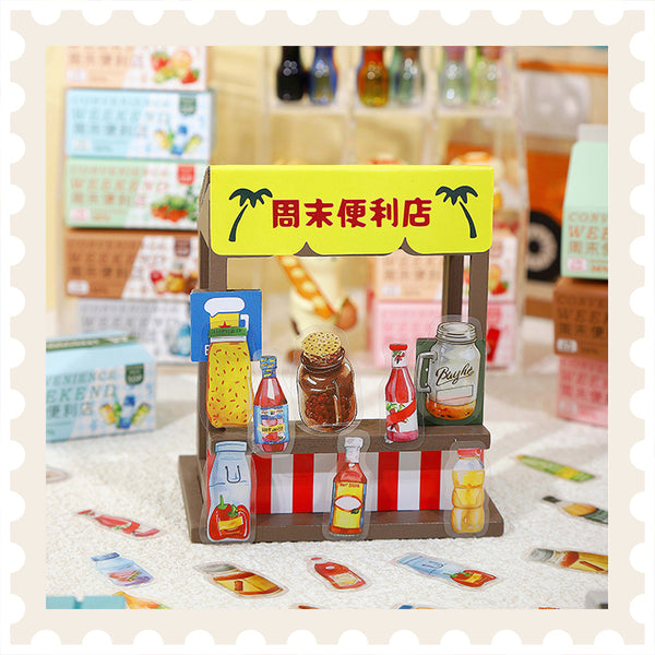 Juego de pegatinas para tiendas de conveniencia de fin de semana