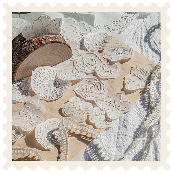 Scrapbookpapier „Weiße Teeblüten“