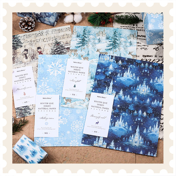 Papel para álbum de recortes de romance invernal